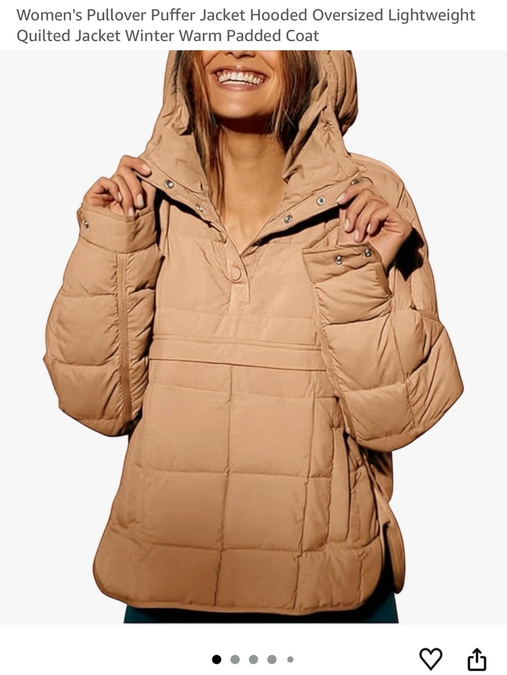 Hooded Pullover Puffer Jacket XL